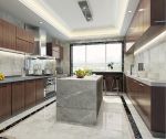 现代中式风格120平米三居室厨房装修设计图