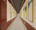 中式风格走廊背景墙挂画效果图片