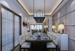 三居146平新中式风格餐厅吊灯设计图片