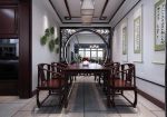 中式风格190㎡四居室餐厅装修案例