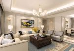 美式风格214平大平层客厅沙发背景墙装修效果图