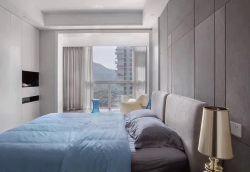 142平米北欧风格三居室卧室床头背景墙设计效果