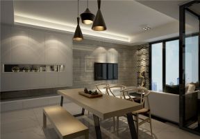 90平米现代风格两居家居餐厅餐桌椅设计图片赏析