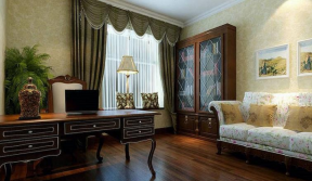 115平米美式风格三居室书房沙发装修图片