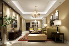 现代中式客厅装修效果图欣赏 现代中式客厅装修效果图大全2020图片 