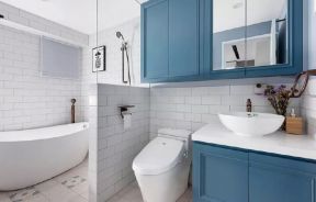 98平三居现代北欧风格卫生间浴室柜设计图