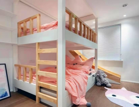 87平米简约风格两室两厅儿童房上下床装修效果图