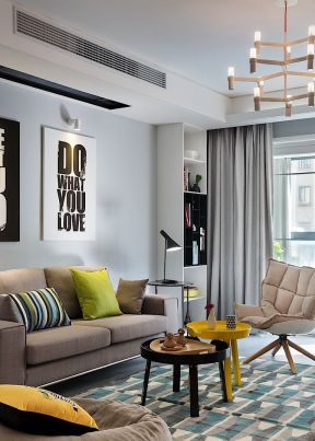 108平米现代风格三居室客厅沙发效果图大全