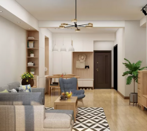北欧风格98平方米二居室客厅沙发设计图片