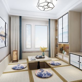 龙湖天宸原著217平新中式风格茶室榻榻米装修设计图片
