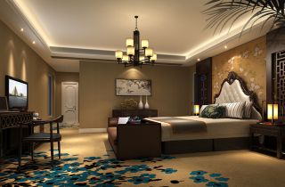 别墅1200平中式风格卧室装修设计图