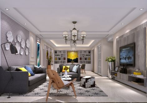 万科翡翠传奇160平米三居室现代风格设计效果图