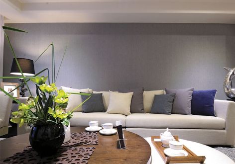 天津城际美景现代风格120平米三居室装修效果图案例
