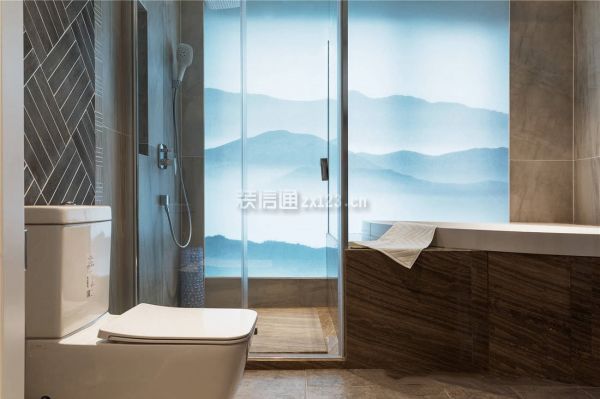绵阳东原观天下132㎡现代中式四居室卫生间装修效果图