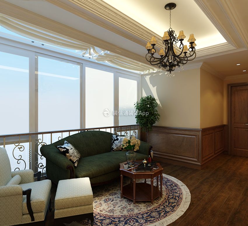 别墅400平新古典风格起居室装修设计图欣赏