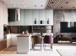 现代简约风格101平米三居室厨房餐厅设计图片