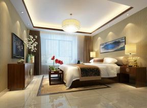 新中式风格134平米三居室卧室装修效果图