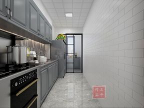 三居室120平现代轻奢风格厨房吊柜设计图片