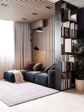 现代简约风格101平米三居室客厅隔断设计图片