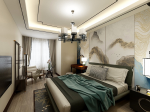 新中式风格120平三居室卧室装修效果图