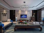 新中式风格299平四居室客厅电视墙装修效果图