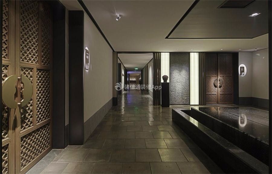 中式风格中餐厅走廊背景墙效果图