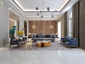 别墅280平现代风格客厅沙发组设计效果图