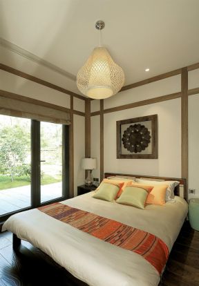中式风格300平米别墅卧室窗户装修效果图欣赏