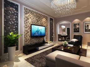 现代简约风格客厅电视背景墙效果图 现代简约风格客厅电视背景墙
