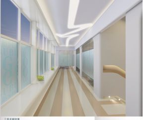 800平现代风格办公室走廊吊顶装修设计图