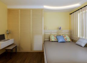 58平米现代风格一居室卧室衣柜装修效果图