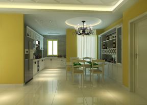 欧式风格128平米三居室厨房餐桌装修效果图欣赏