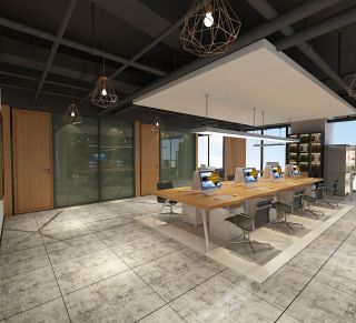 220平米现代风格办公室吊顶装修设计效果图
