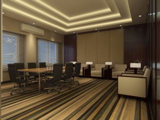 500平中式风格办公室小型会议室地毯设计图片