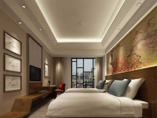 1560平混搭风格时尚酒店标间床头背景墙设计图片