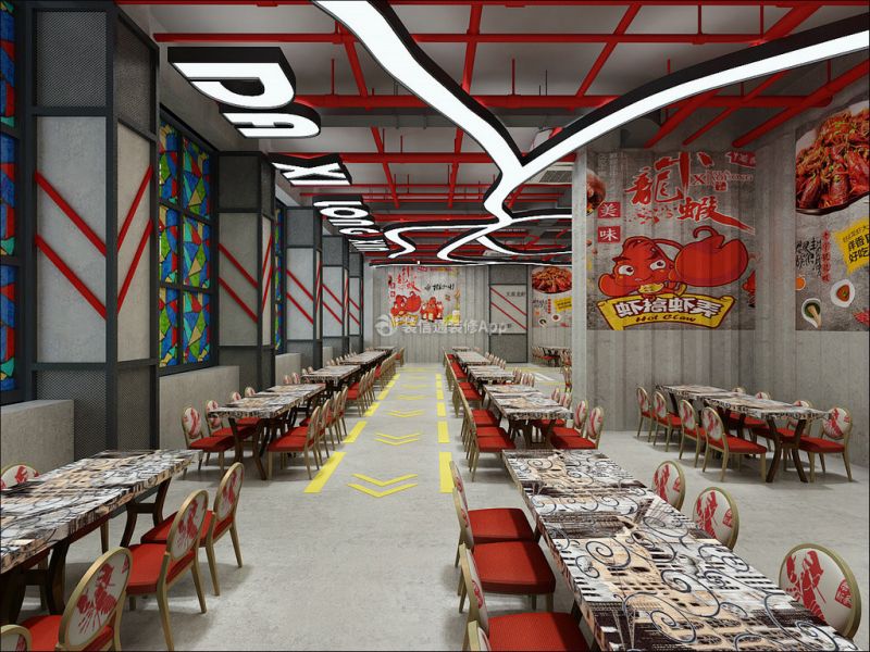 大喜龙虾河北总店400平装修效果图