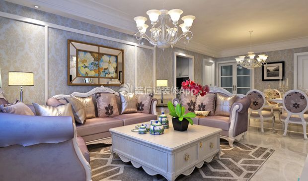 150平米法式风格三居室客厅沙发效果图欣赏