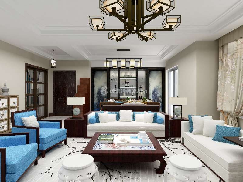 中式客厅吊灯图片大全 中式客厅沙发效果图欣赏 