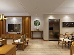 中式风格180平米四居室客厅过道装修效果图