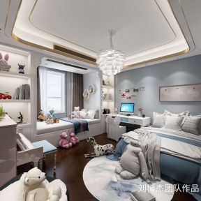 新中式风格200平米四居室卧室装修效果图
