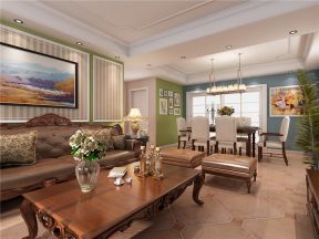 美式风格130平三居室客厅沙发装修效果图