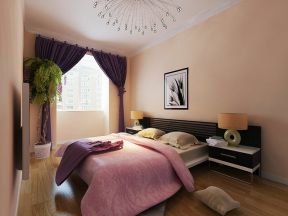 105平米现代风格三居室卧室窗帘装修效果图