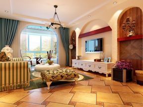 地中海风格客厅设计 地中海风格客厅家具图片 