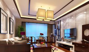 中式风格客厅装饰效果图 中式风格客厅灯 