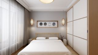 130平米四居室日式风格卧室装修设计效果图