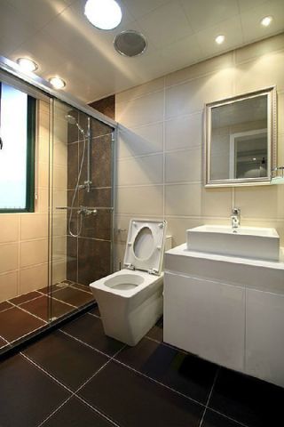 简约现代风格98平米三居室卫生间灯具效果图