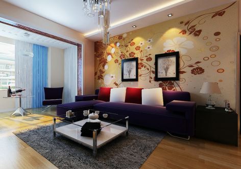 中豪润园105平米现代风格三居室装修效果图