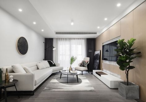 海德国际社区现代风格87平二居室装修效果图