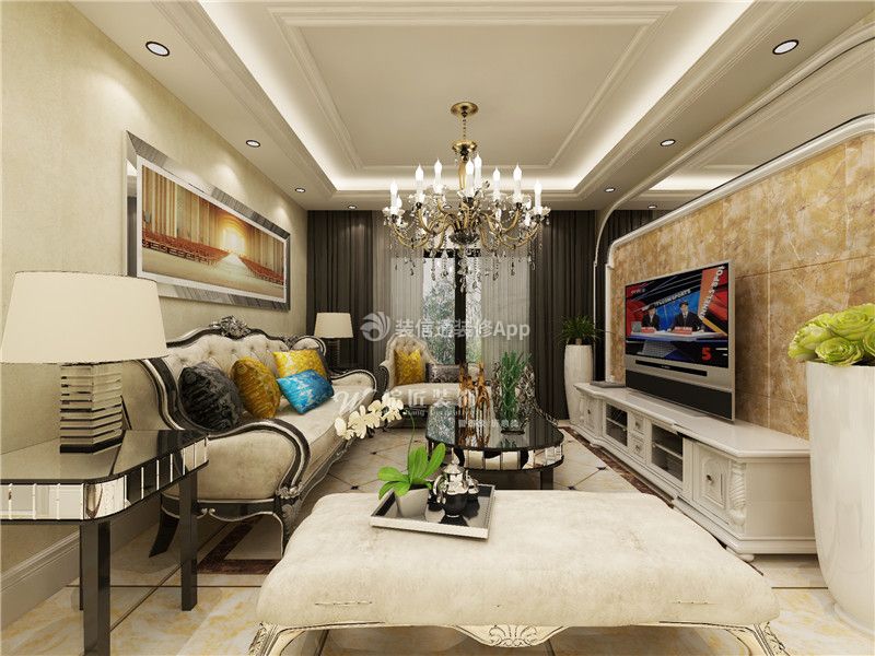 89平米现代风格三居室客厅沙发装修效果图