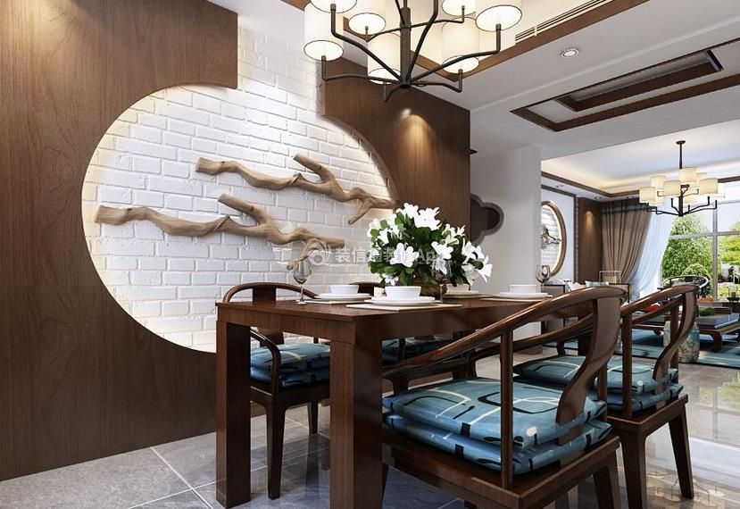 中式风格餐厅背景墙 中式风格餐厅设计 